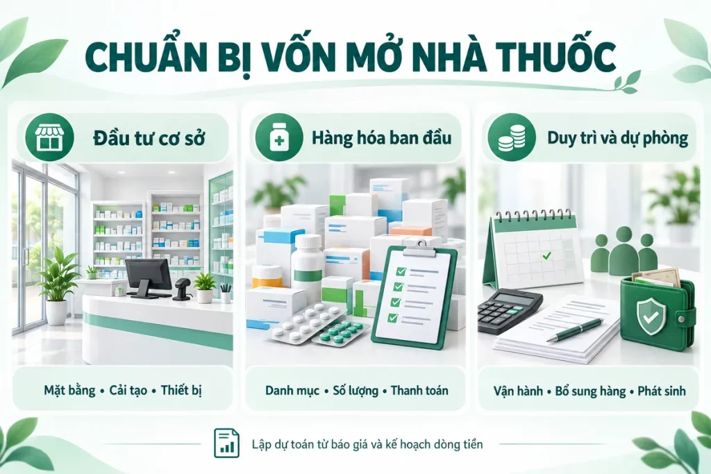 Chuẩn bị vốn mở nhà thuốc