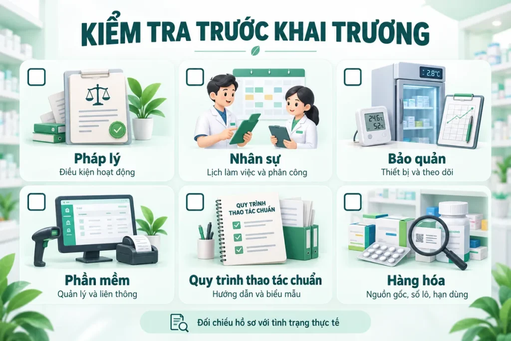 6 mục quan trọng kiểm tra trước khai trương nhà thuốc