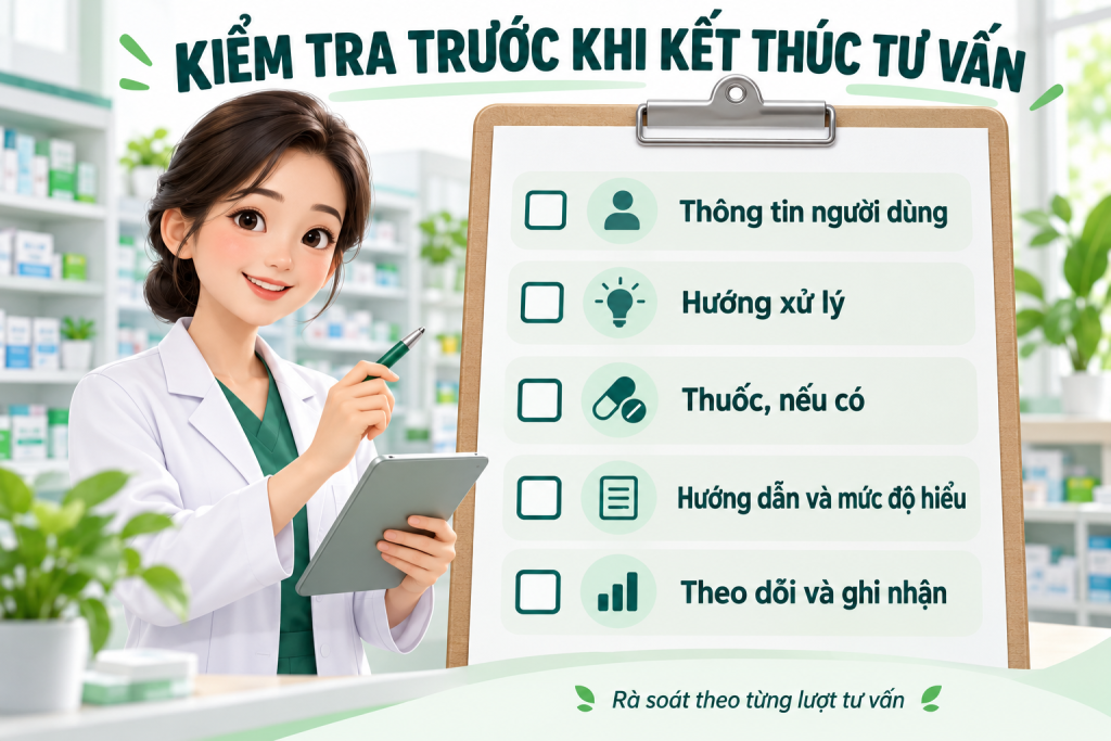 Rà soát trước khi kết thúc tư vấn bán thuốc cho khách hàng